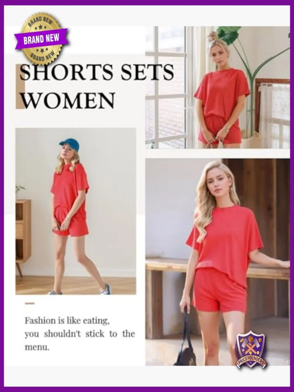 Women's 2 Piece Shorts Set Ribbed Lounge Matching Outfit